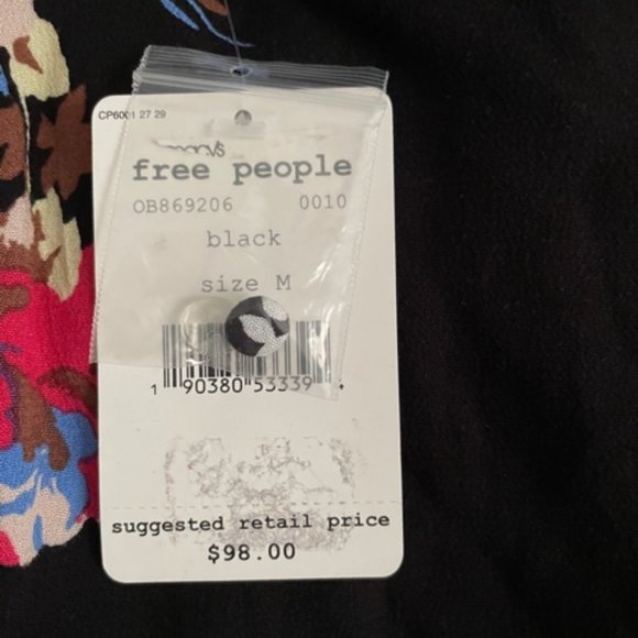 Free People Floral & Star Sleeveless Wrap Tunic Top NWT - Picture 7 of 7